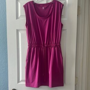 Lou & Grey Pink Pleated Ruched Sundress Size Small